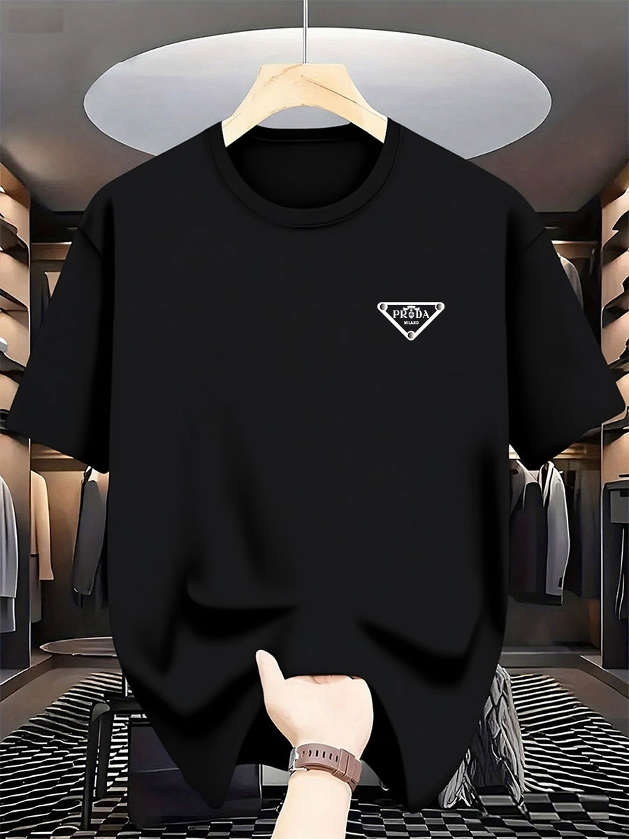 Street Fashion Milan - Camiseta de algodón puro con cuello