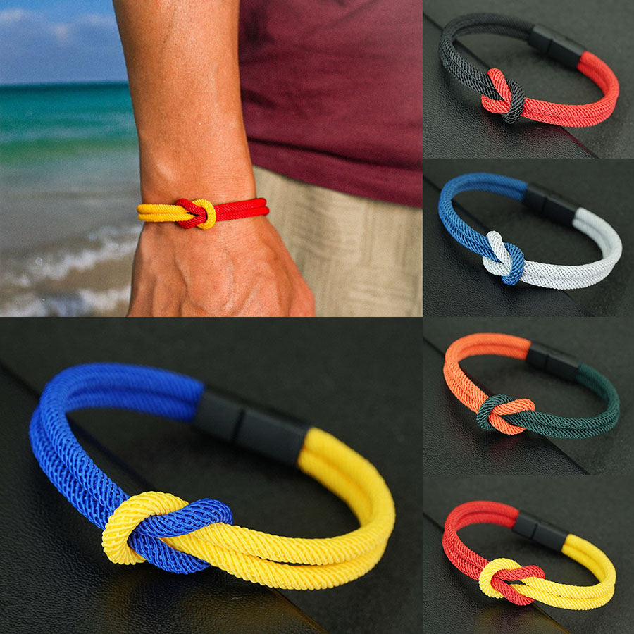 Street Fashion Milan - Pulsera de cuerda para hombre de