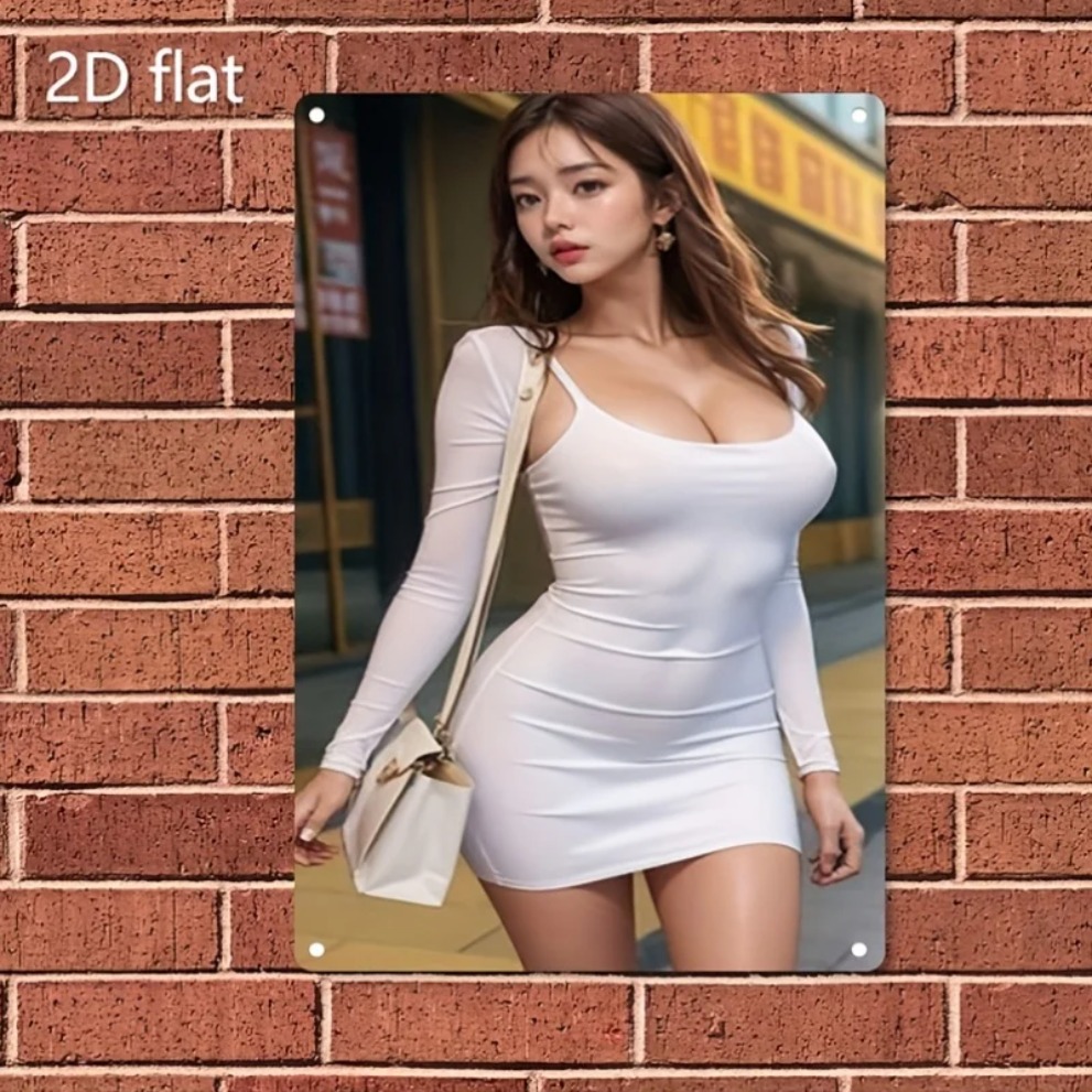 Asian Street Fashion Girls - Letrero Metálico Decorativo HD de Moda