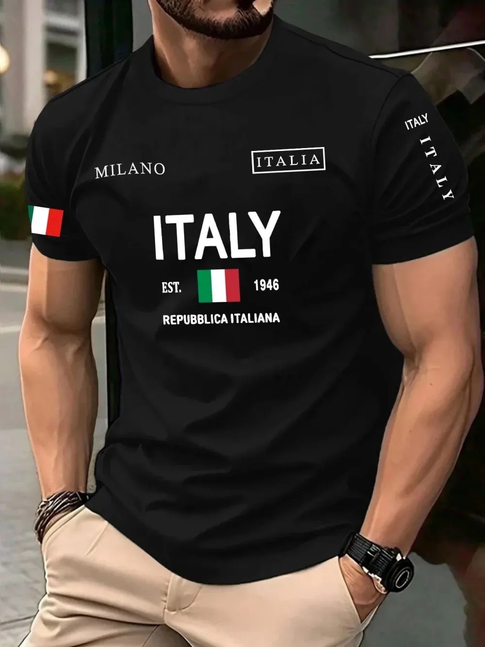 Street Fashion Milan - Camiseta de hombre con estampado 3D