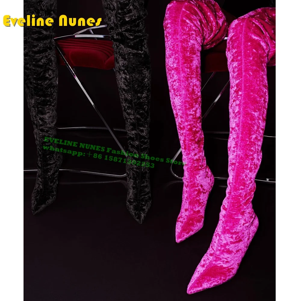 Street Fashion Plus Size - Botas de franela magenta sin cordones