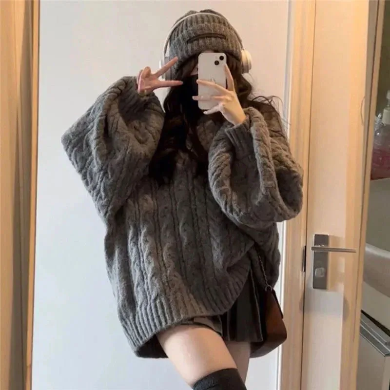 Street Fashion In Korea - Fanan-suéter de invierno para mujer, jerséis