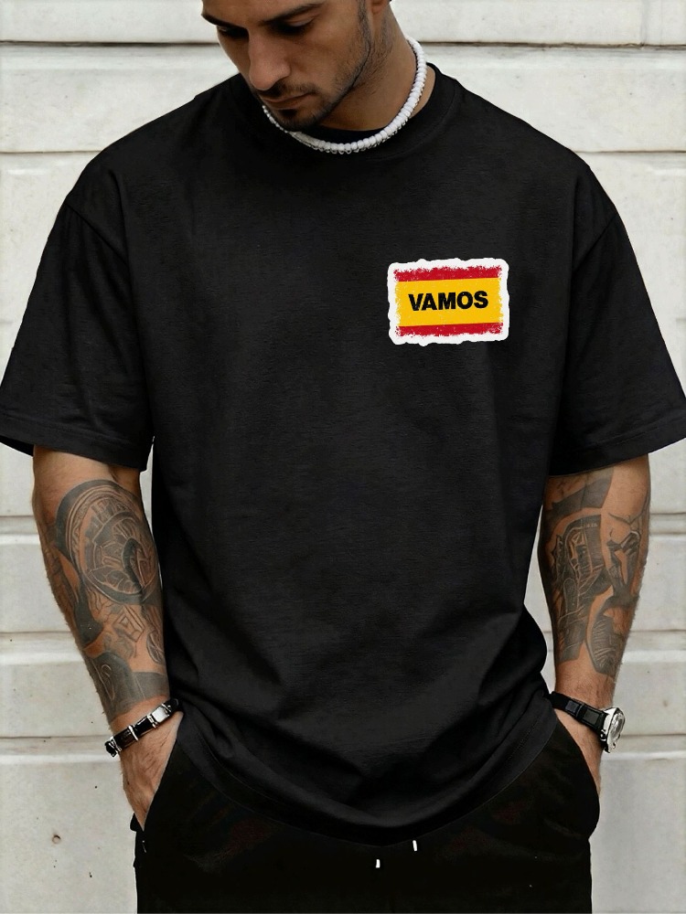 Street Fashion In Spain - Camiseta de Cuello Redondo para Hombre,