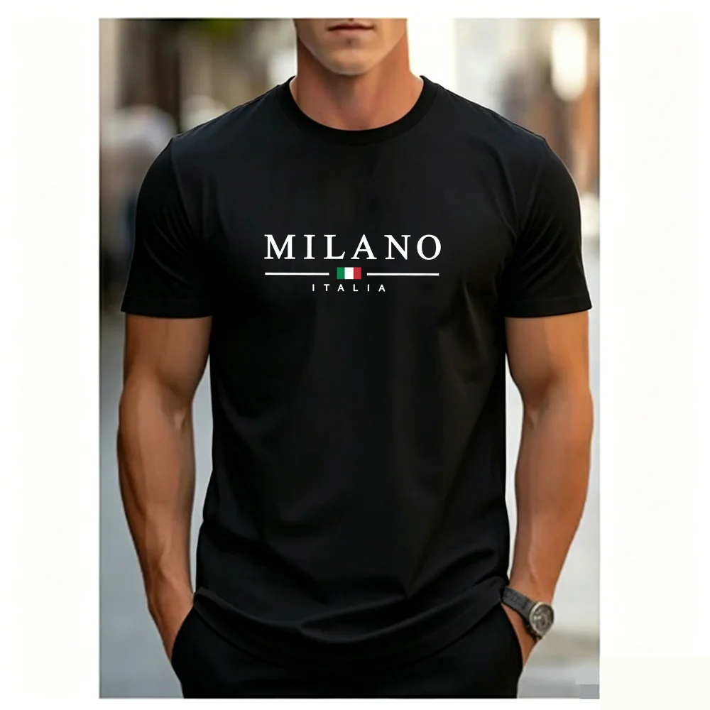 Street Fashion Milan - Camiseta de manga corta con cuello