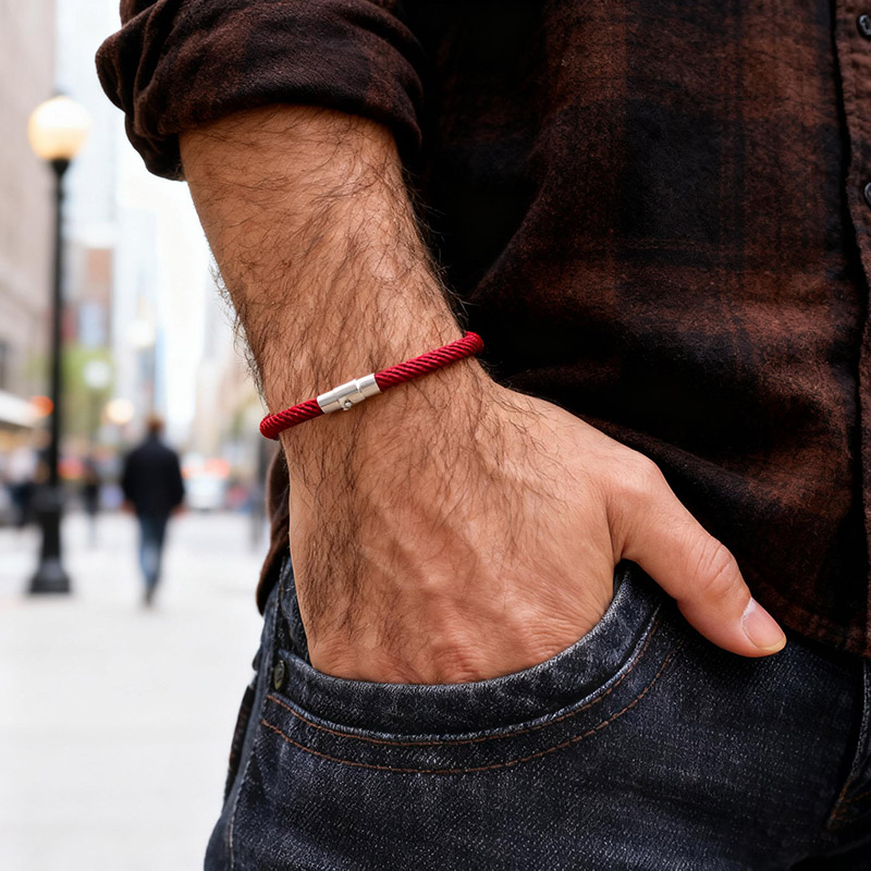 Street Fashion Milan - Pulsera de cuerda tejida hecha a