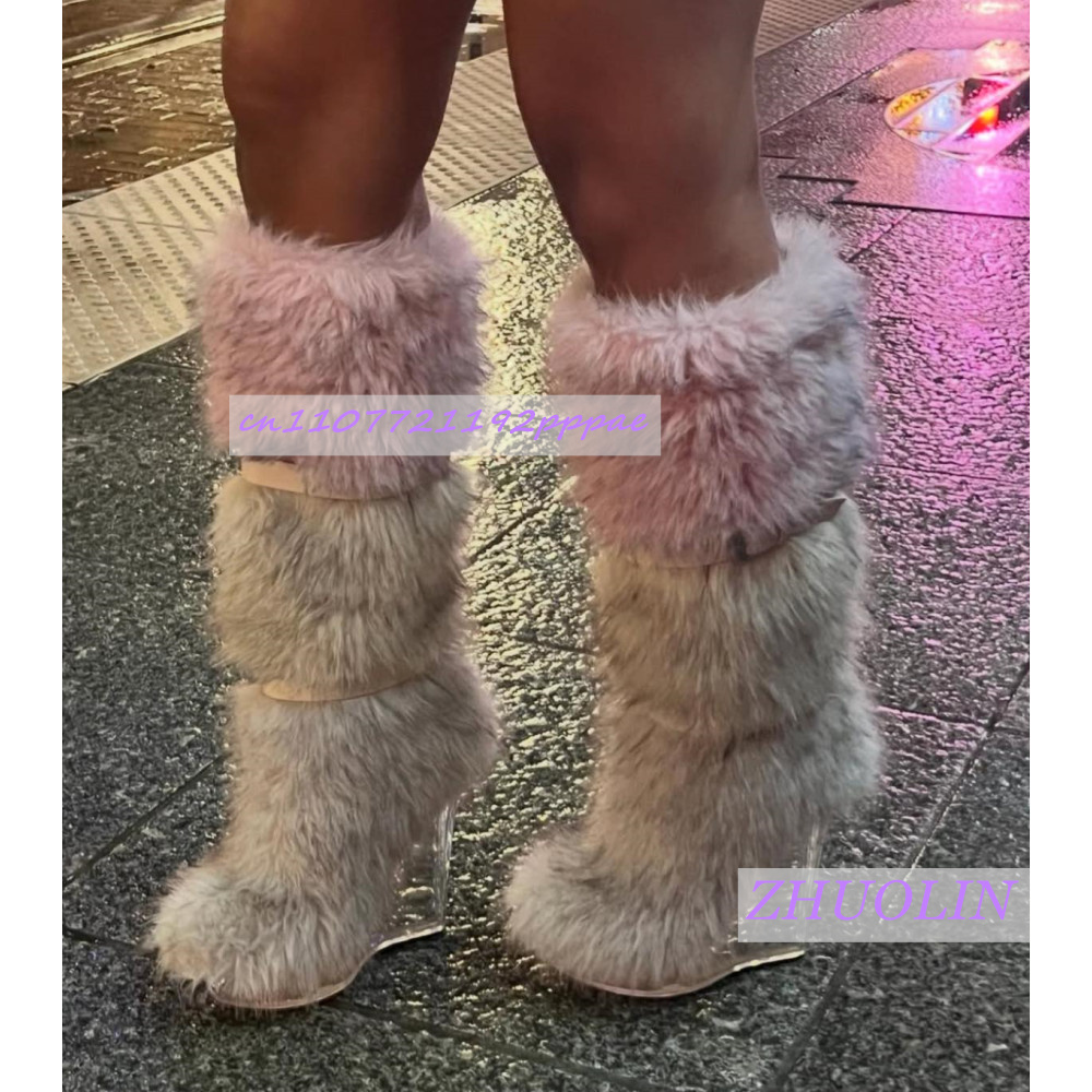 Botas de cuña transparentes pe - Street Fashion Trends reseña y precio