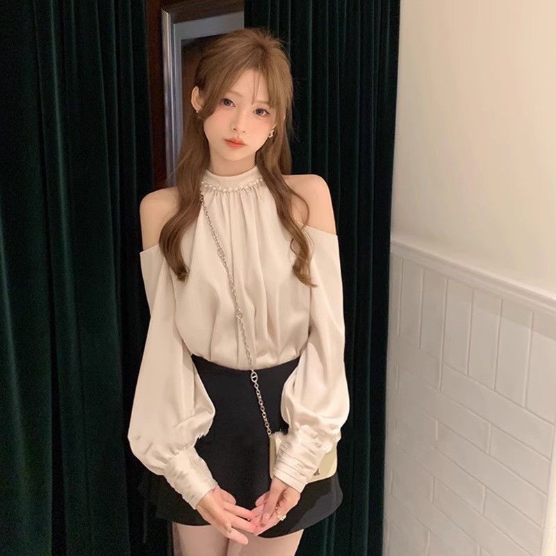 Blusas de manga larga con cuel - Street Fashion In Korea reseña y precio