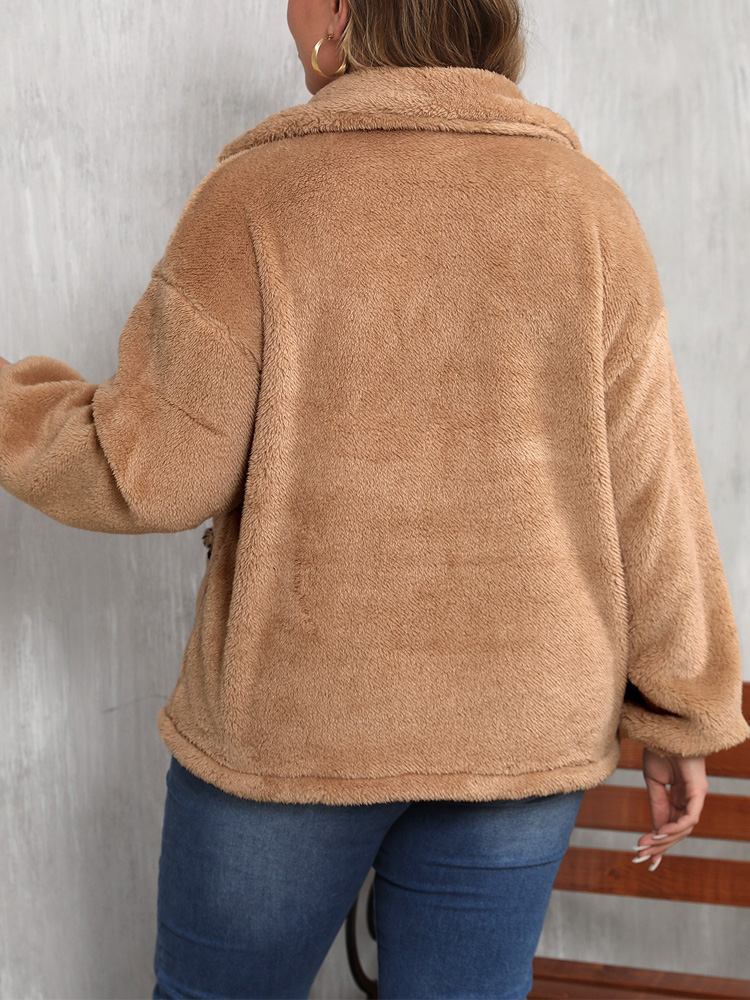 GIBSIE-abrigo de peluche de ma - Street Fashion Winter 2025 reseña y precio