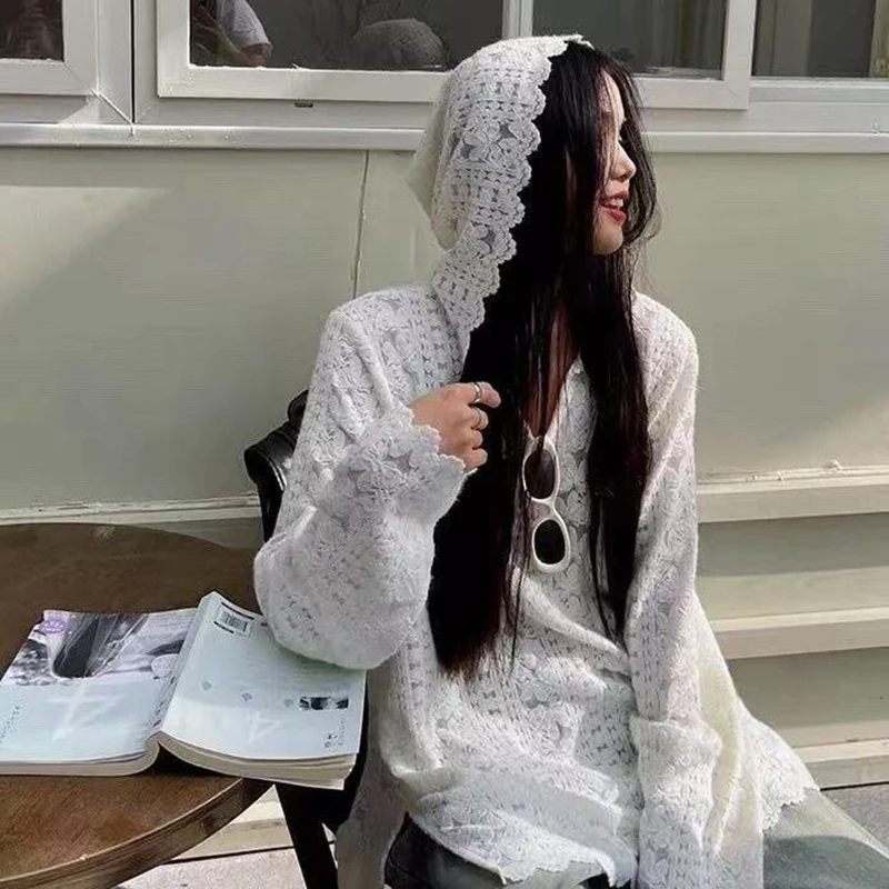 Camisas con capucha de encaje  - Street Fashion In Korea reseña y precio