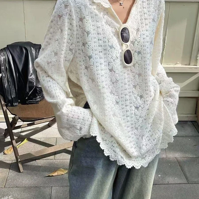 Camisas con capucha de encaje  - Street Fashion In Korea reseña y precio